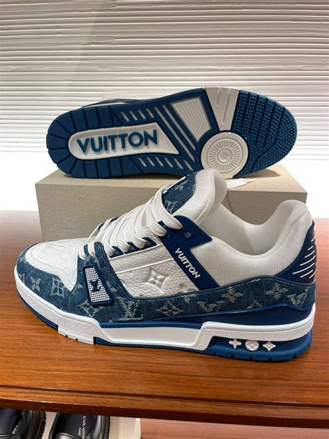 louis vuitton deep blue sneaker|Louis Vuitton trainer sneaker price.